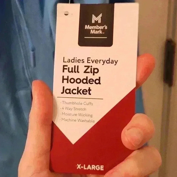 NWT Member's Mark Womens Full Zip Jacket Blue Size XL Yoga Active #T456 - Picture 3 of 7